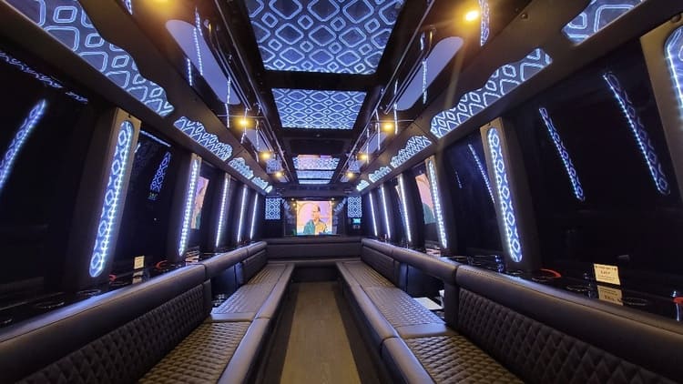 Phoenix 40 Passenger Limo Bus Interior
